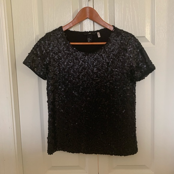 ❤️H&M Black Sequin top - Picture 5 of 6